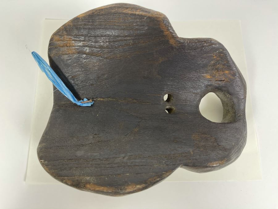 Antique Carved Wooden Ethnic Mask (Rare Wood) 7W X 9H X 4D [Photo 10]