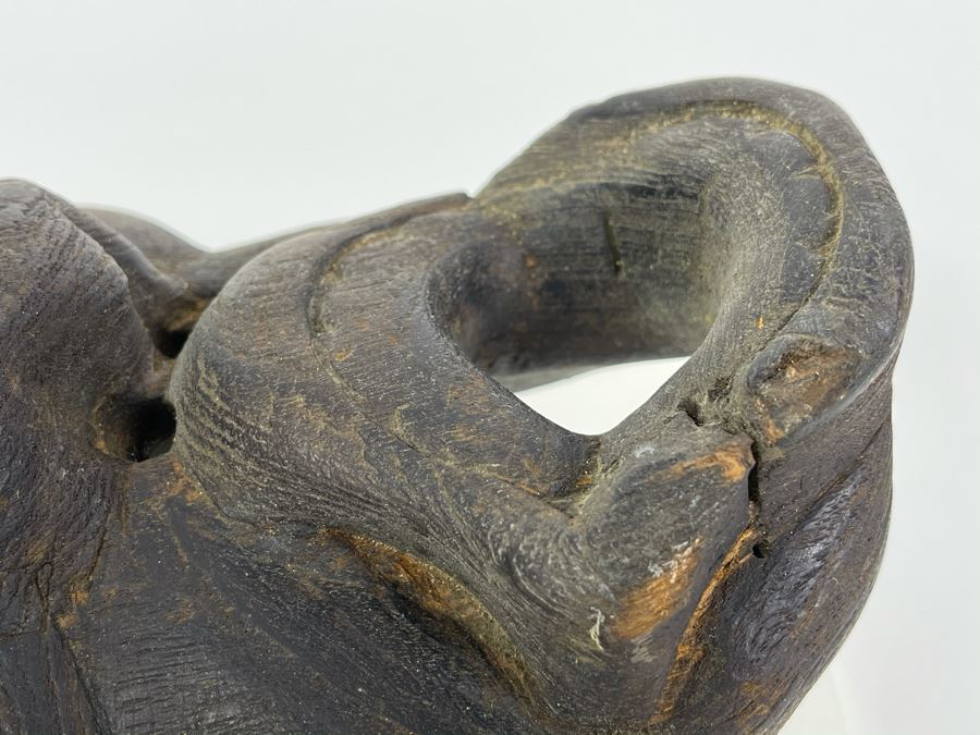 Antique Carved Wooden Ethnic Mask (Rare Wood) 7W X 9H X 4D [Photo 9]