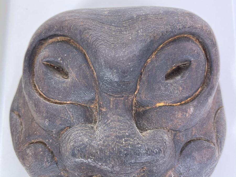 Antique Carved Wooden Ethnic Mask (Rare Wood) 7W X 9H X 4D [Photo 6]