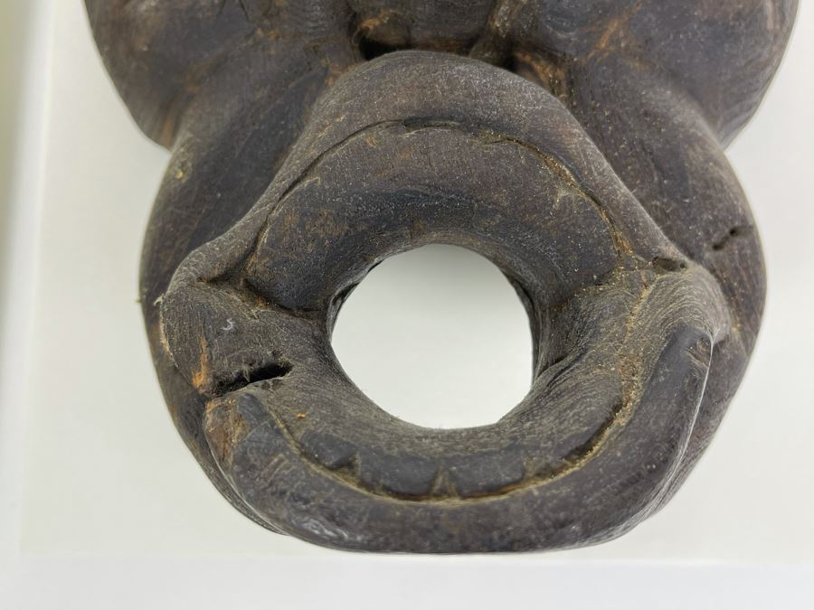 Antique Carved Wooden Ethnic Mask (Rare Wood) 7W X 9H X 4D [Photo 4]