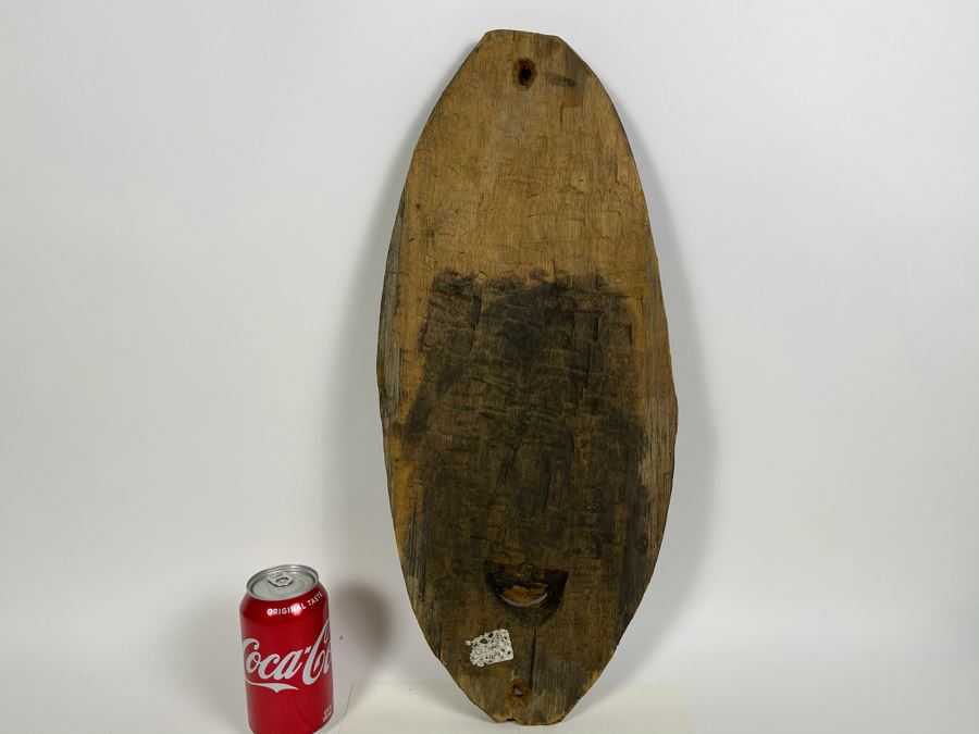 Vintage Hand Carved Handpainted Wooden Ethnic Mask 10W X 22H [Photo 8]