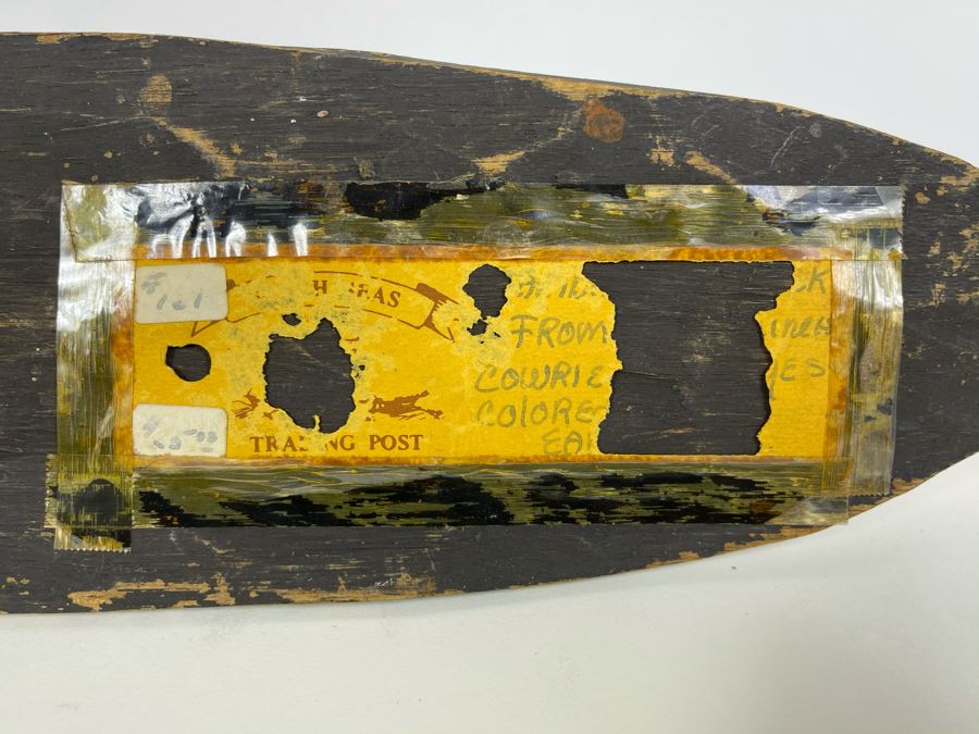 Vintage Hand Carved Handpainted Wooden Ethnic Mask With Cowrie Shells 4W X 12.5H [Photo 7]