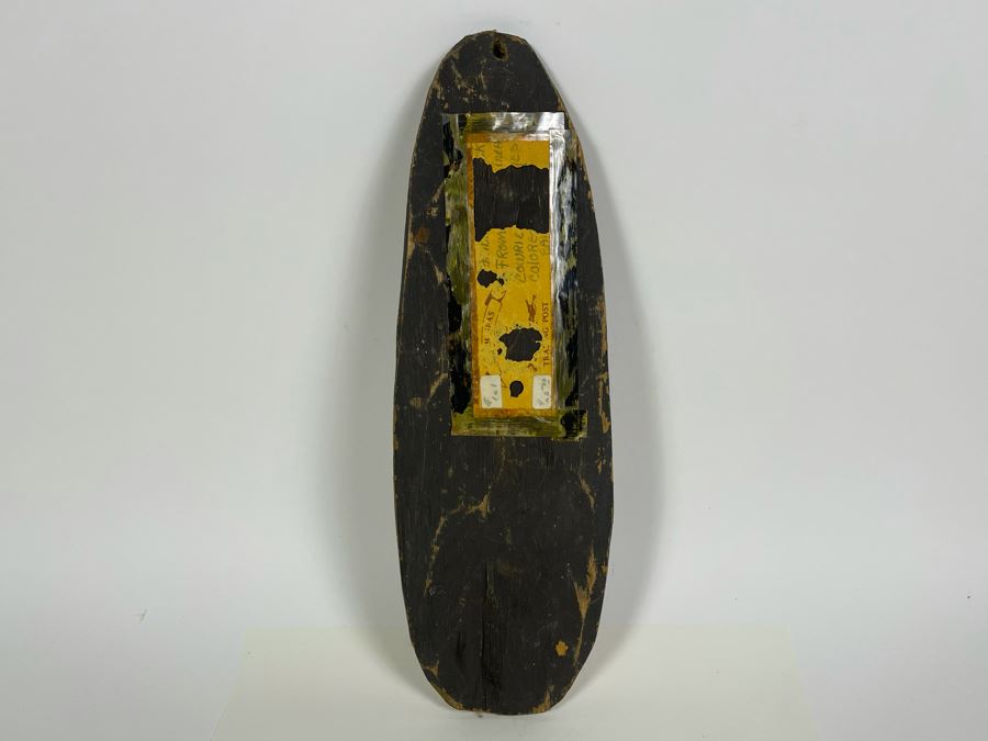 Vintage Hand Carved Handpainted Wooden Ethnic Mask With Cowrie Shells 4W X 12.5H [Photo 6]