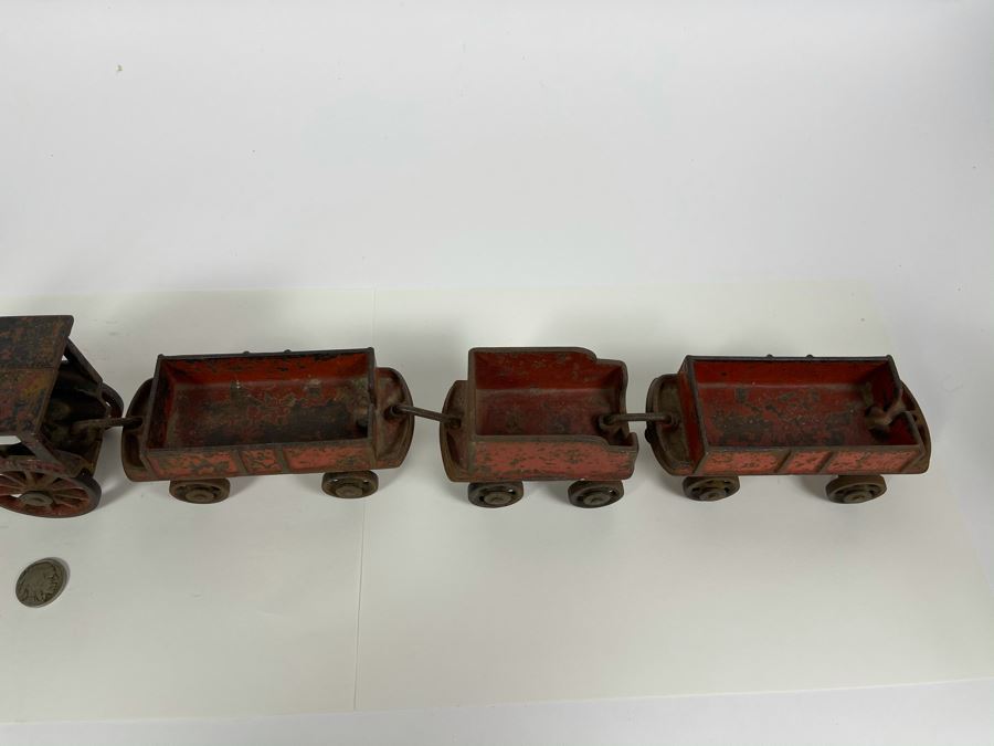 Antique Cast Iron Toy Train 1882 Patent Date (Chimney On Train Engine Is Chipped) [Photo 10]