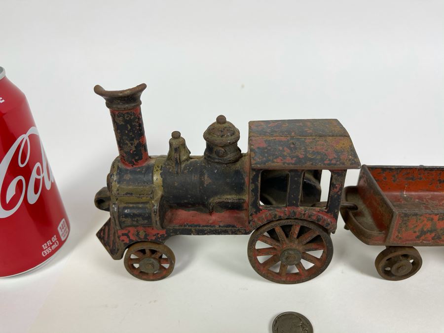 Antique Cast Iron Toy Train 1882 Patent Date (Chimney On Train Engine Is Chipped) [Photo 9]