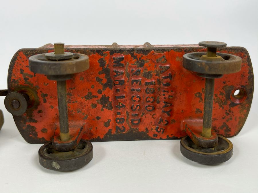 Antique Cast Iron Toy Train 1882 Patent Date (Chimney On Train Engine Is Chipped) [Photo 21]