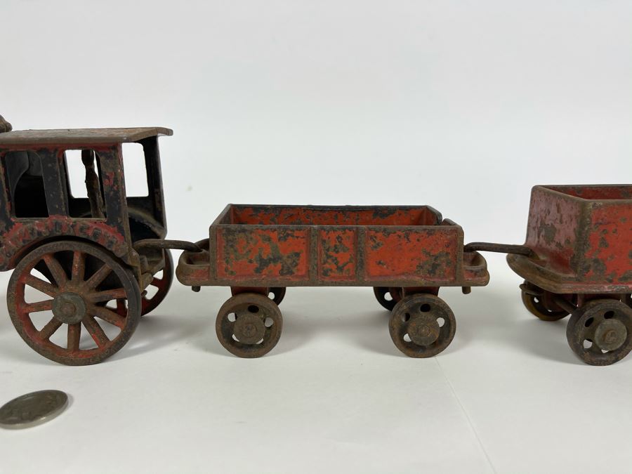 Antique Cast Iron Toy Train 1882 Patent Date (Chimney On Train Engine Is Chipped) [Photo 6]