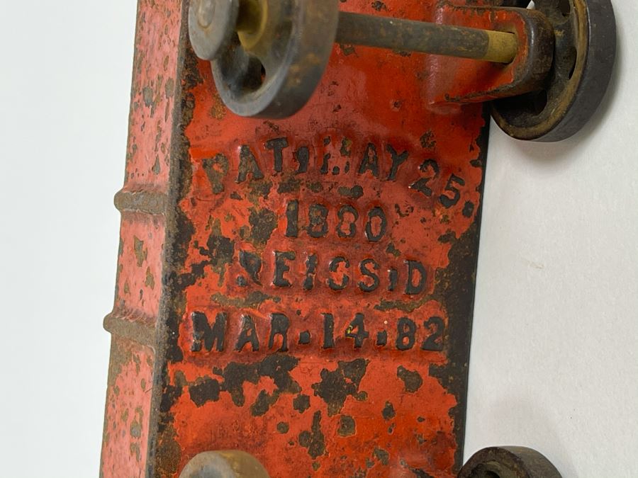 Antique Cast Iron Toy Train 1882 Patent Date (Chimney On Train Engine Is Chipped) [Photo 22]