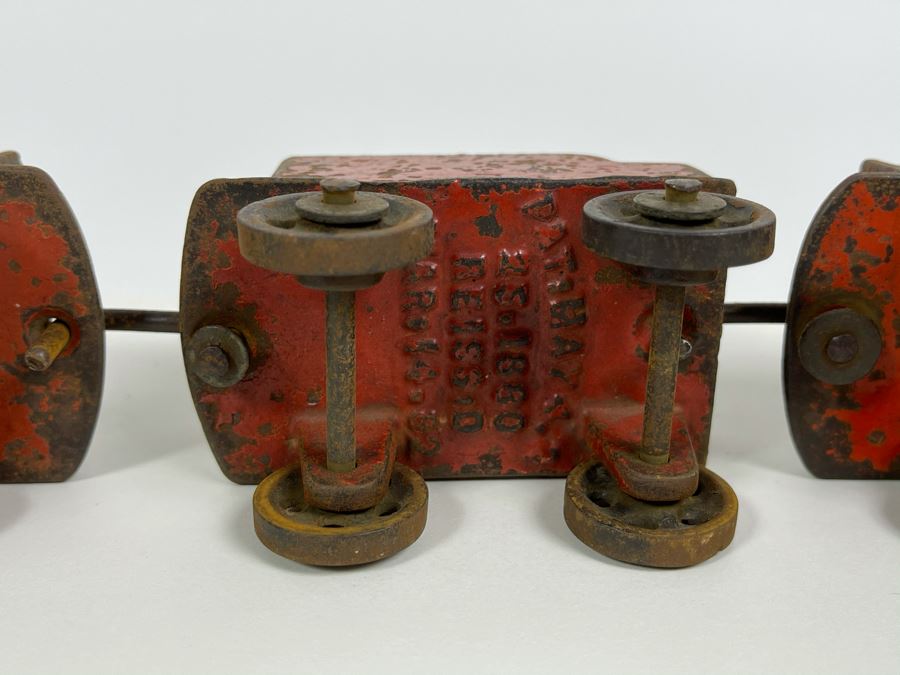 Antique Cast Iron Toy Train 1882 Patent Date (Chimney On Train Engine Is Chipped) [Photo 20]