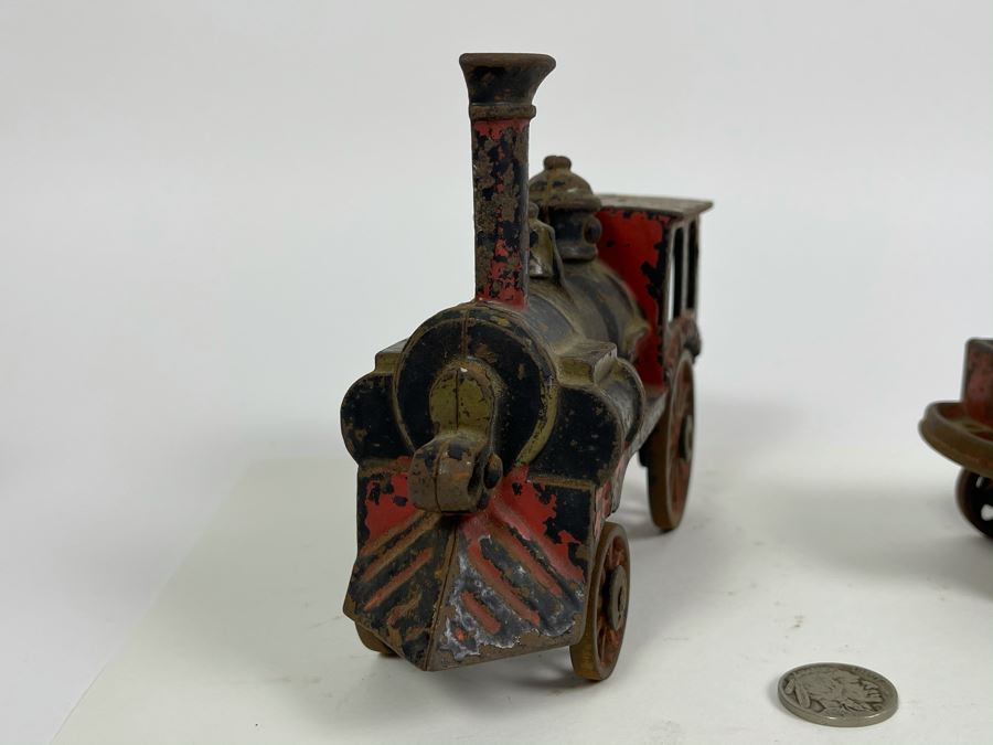 Antique Cast Iron Toy Train 1882 Patent Date (Chimney On Train Engine Is Chipped) [Photo 18]
