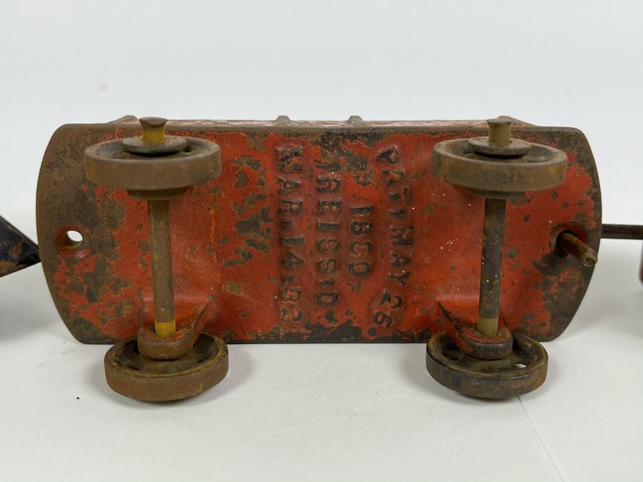 Antique Cast Iron Toy Train 1882 Patent Date (Chimney On Train Engine Is Chipped) [Photo 19]