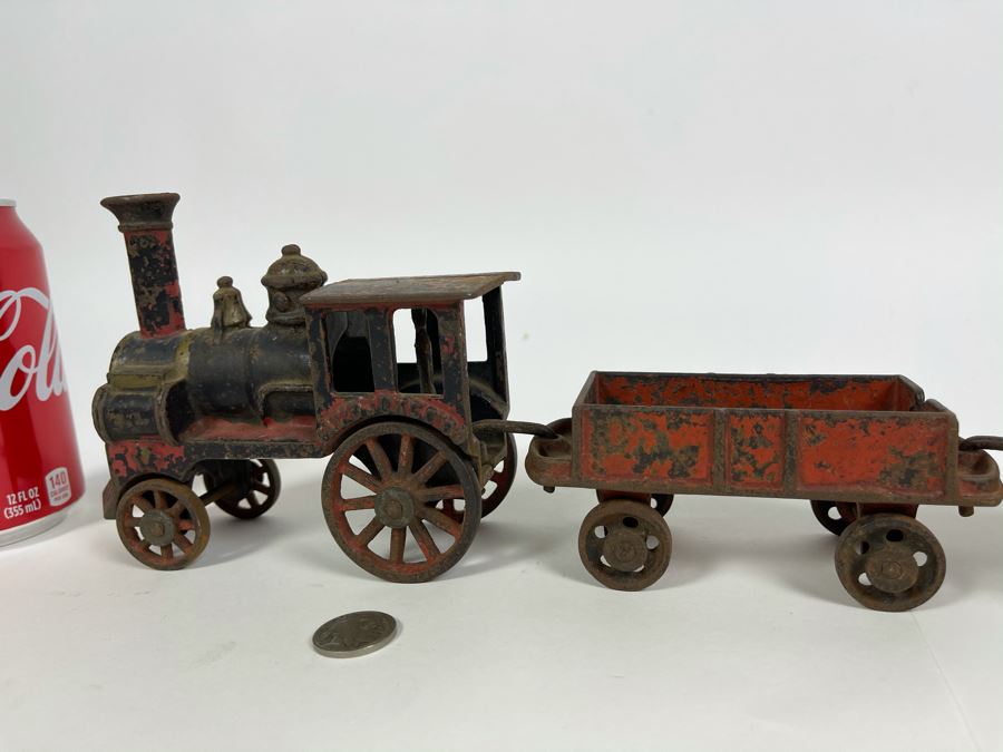 Antique Cast Iron Toy Train 1882 Patent Date (Chimney On Train Engine Is Chipped) [Photo 5]
