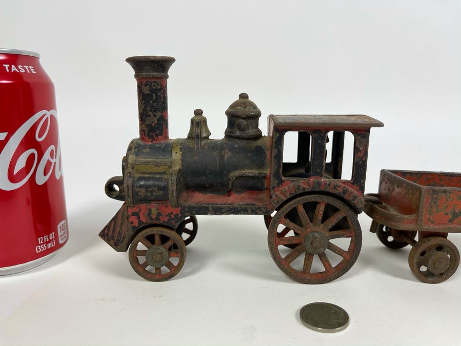 Antique Cast Iron Toy Train 1882 Patent Date (Chimney On Train Engine Is Chipped) [Photo 4]