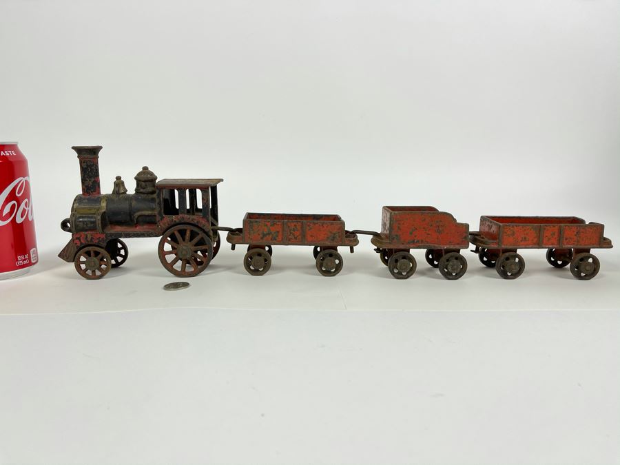 Antique Cast Iron Toy Train 1882 Patent Date (Chimney On Train Engine Is Chipped) [Photo 3]