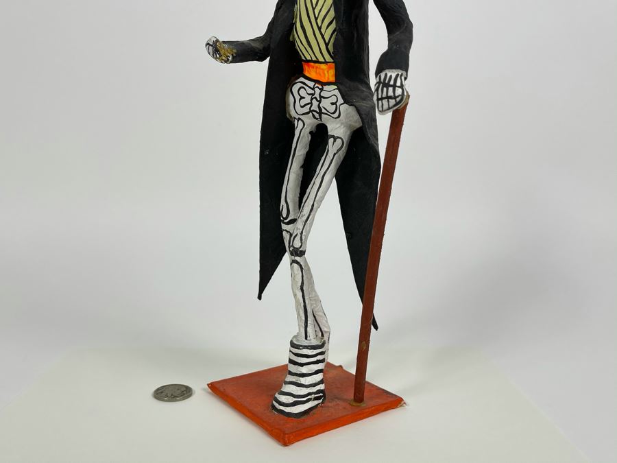 Signed Gilberto Landin Mexican Día De Los Muertos Figure 11.5H [Photo 6]