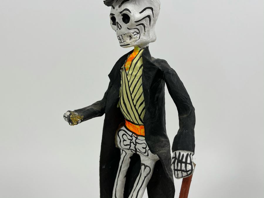 Signed Gilberto Landin Mexican Día De Los Muertos Figure 11.5H [Photo 5]