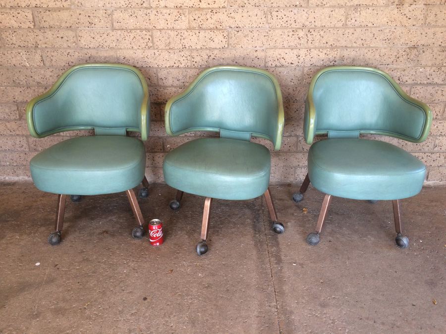 Modern Green Chairs on Casters [Photo 2]