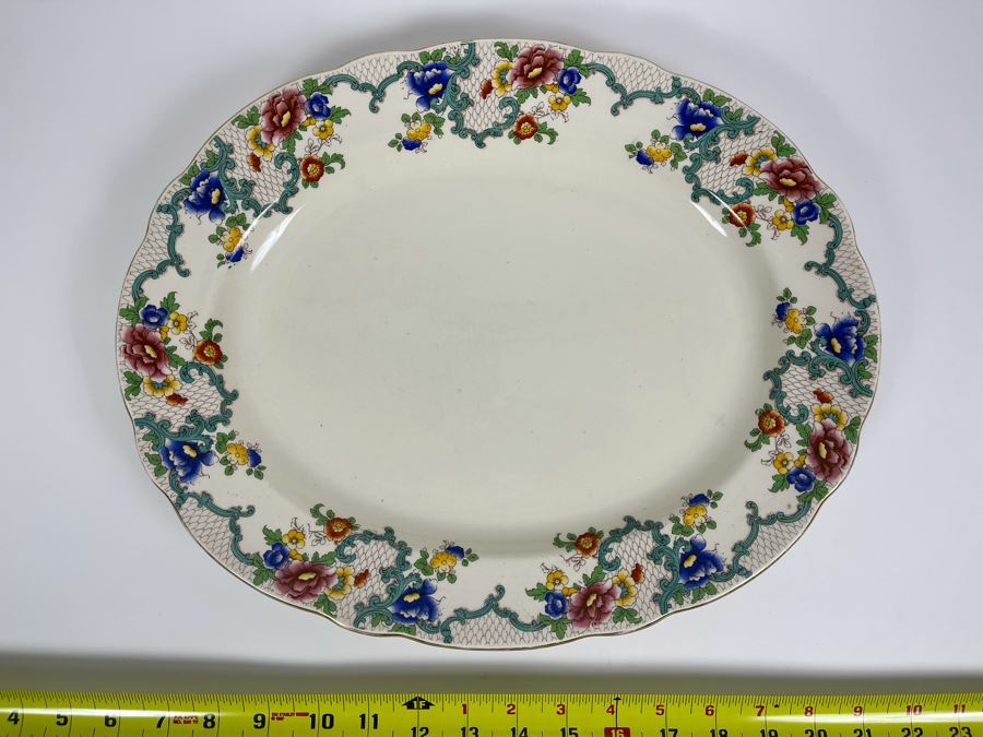 Royal Cauldon England 'Victoria' Oval Serving Platter Made In England 15 X 12