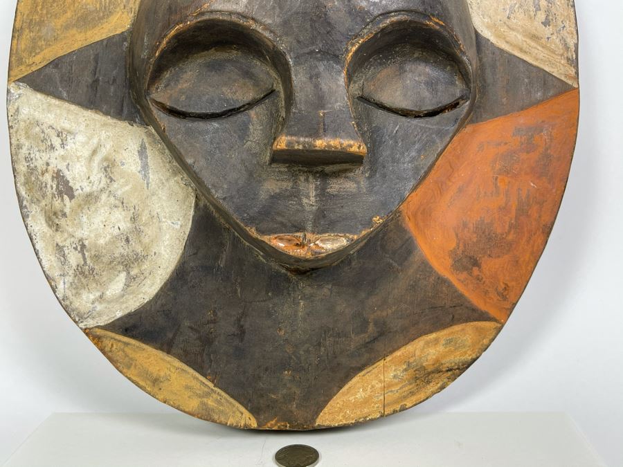 Hand Carved Wooden Ethnic African Mask 12W X 14H [Photo 6]