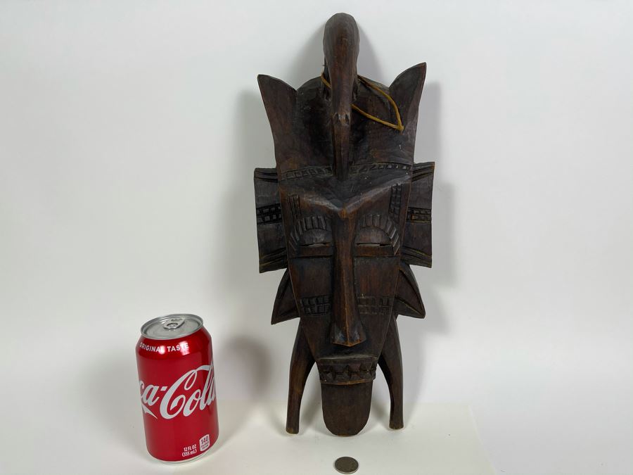 Hand Carved Wooden Ethnic Mask 12W X 14H [Photo 2]