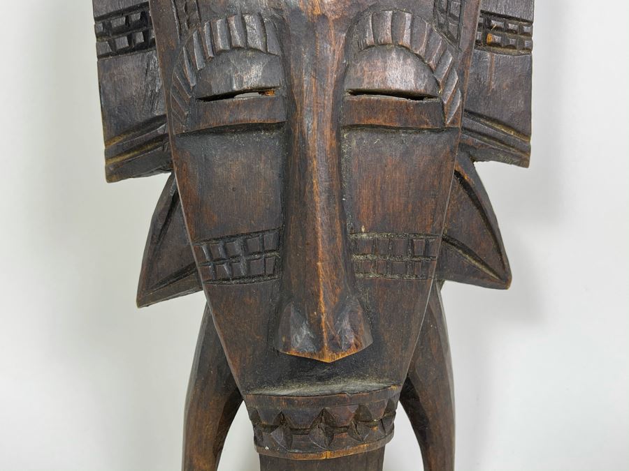 Hand Carved Wooden Ethnic Mask 12W X 14H [Photo 6]