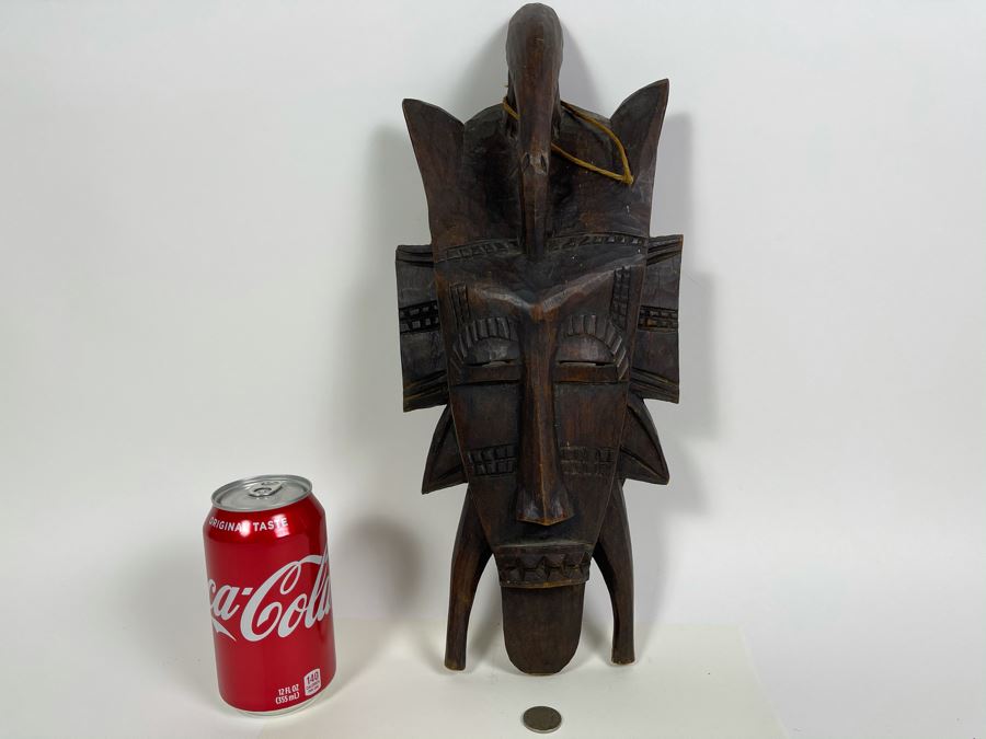 Hand Carved Wooden Ethnic Mask 12W X 14H [Photo 1]