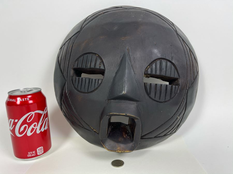 Vintage Carved Wooden Ethnic Mask 12W X 12H X 3D [Photo 2]