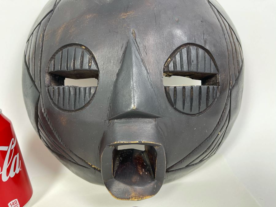 Vintage Carved Wooden Ethnic Mask 12W X 12H X 3D [Photo 4]