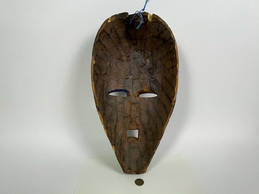 Hand Carved Handpainted Wooden Ethnic Mask 8W X 15H X 4.5D [Photo 9]