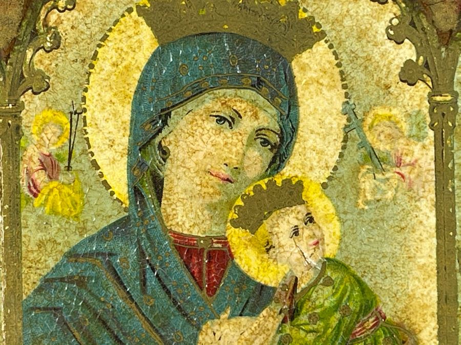 Vintage Virgin Mary With Baby Jesus Wall Decor 7 X 8 [Photo 6]
