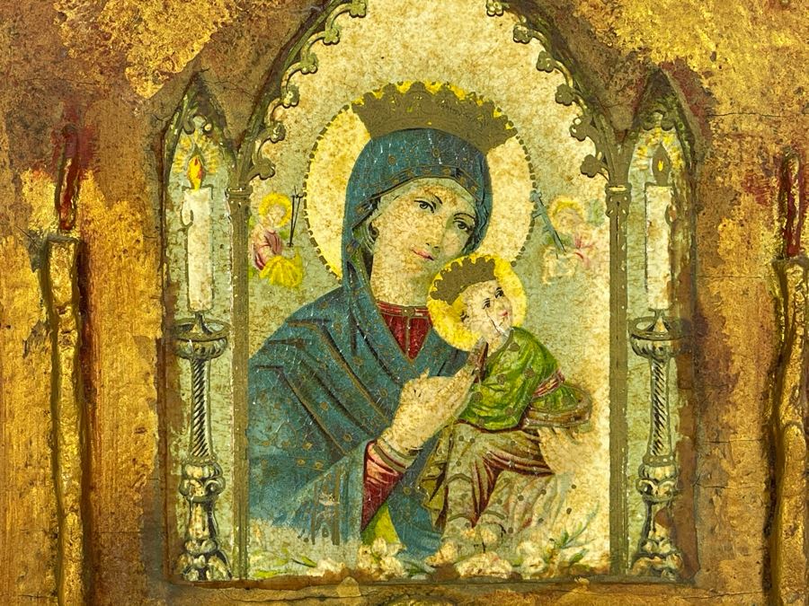 Vintage Virgin Mary With Baby Jesus Wall Decor 7 X 8 [Photo 4]