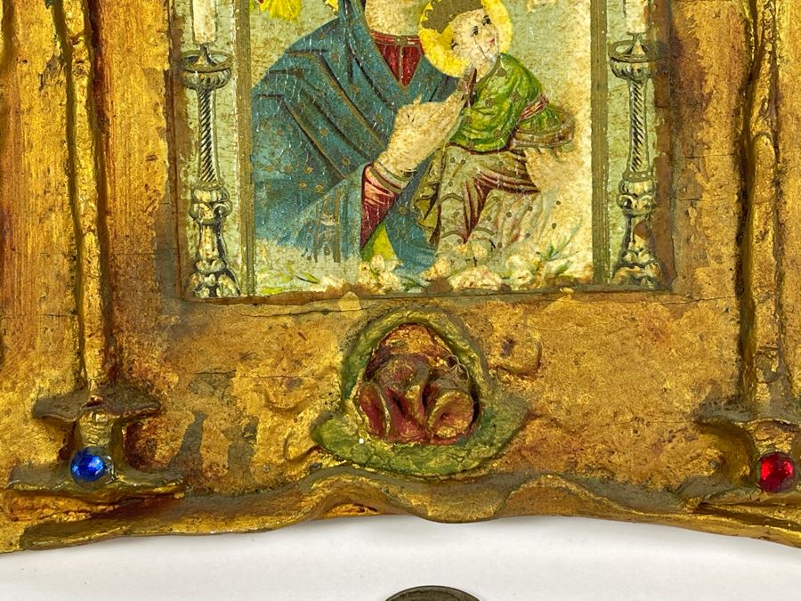 Vintage Virgin Mary With Baby Jesus Wall Decor 7 X 8 [Photo 3]