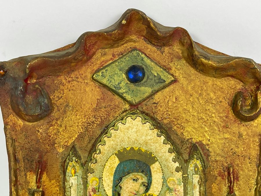 Vintage Virgin Mary With Baby Jesus Wall Decor 7 X 8 [Photo 5]