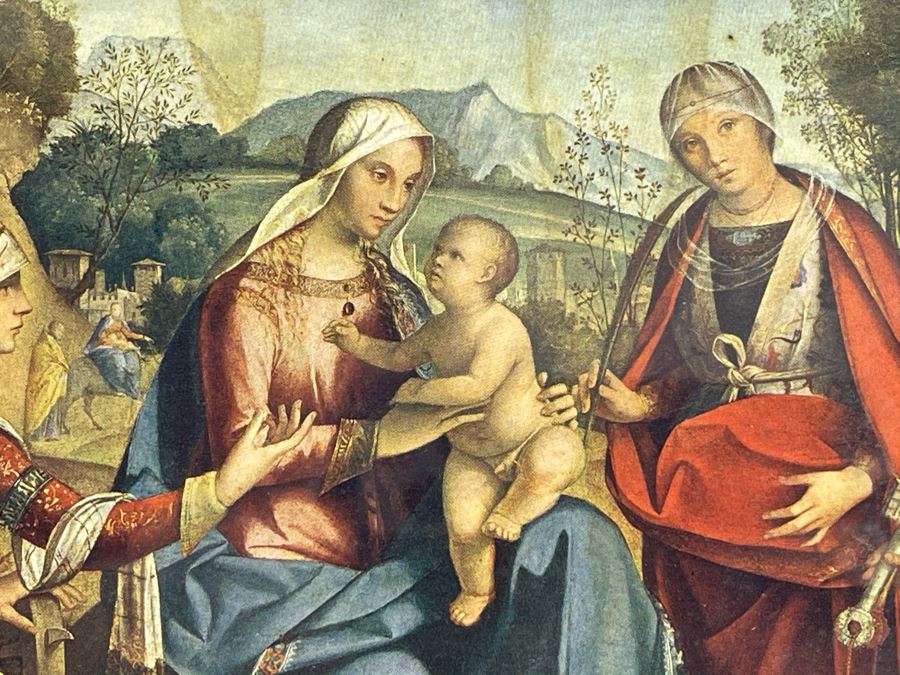 Vintage Religious Print Of Virgin Mary With Baby Jesus In Vintage Frame 15.5 X 11 [Photo 4]