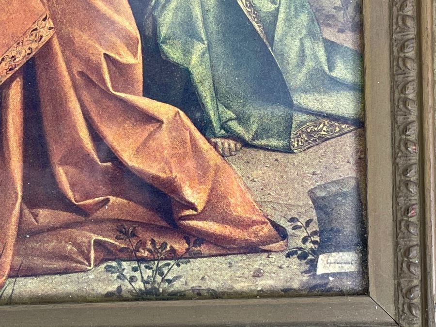 Vintage Religious Print Of Virgin Mary With Baby Jesus In Vintage Frame 15.5 X 11 [Photo 9]