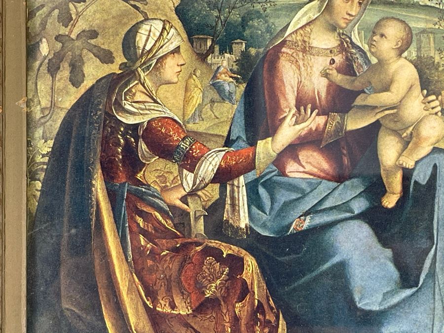 Vintage Religious Print Of Virgin Mary With Baby Jesus In Vintage Frame 15.5 X 11 [Photo 5]