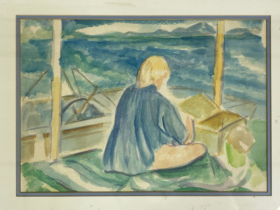 Framed Original Watercolor Painting - Unknown Artist 14.5 X 10 [Photo 3]