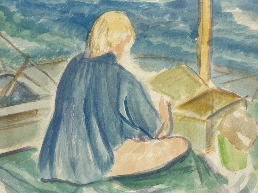 Framed Original Watercolor Painting - Unknown Artist 14.5 X 10 [Photo 4]