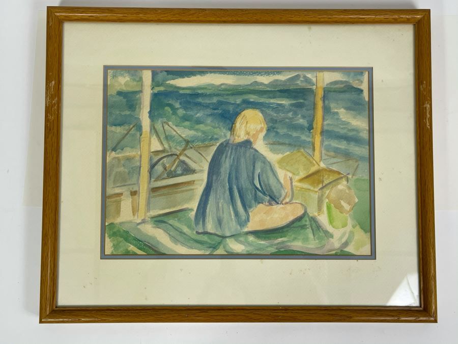 Framed Original Watercolor Painting - Unknown Artist 14.5 X 10 [Photo 2]