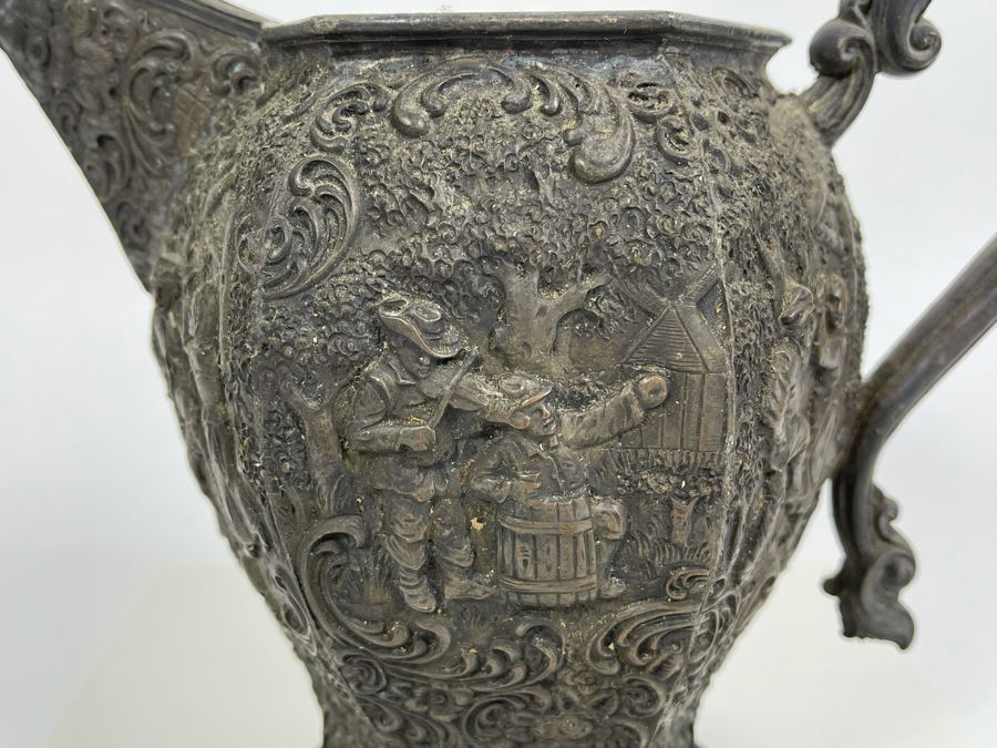 Barbour Silver Co. Silver-Plated Repousse Pitcher 7.5H [Photo 2]