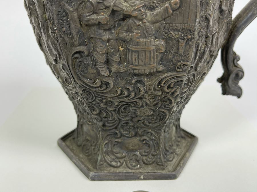 Barbour Silver Co. Silver-Plated Repousse Pitcher 7.5H [Photo 3]