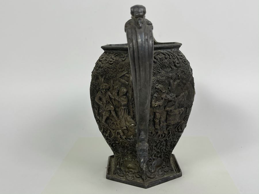 Barbour Silver Co. Silver-Plated Repousse Pitcher 7.5H [Photo 7]