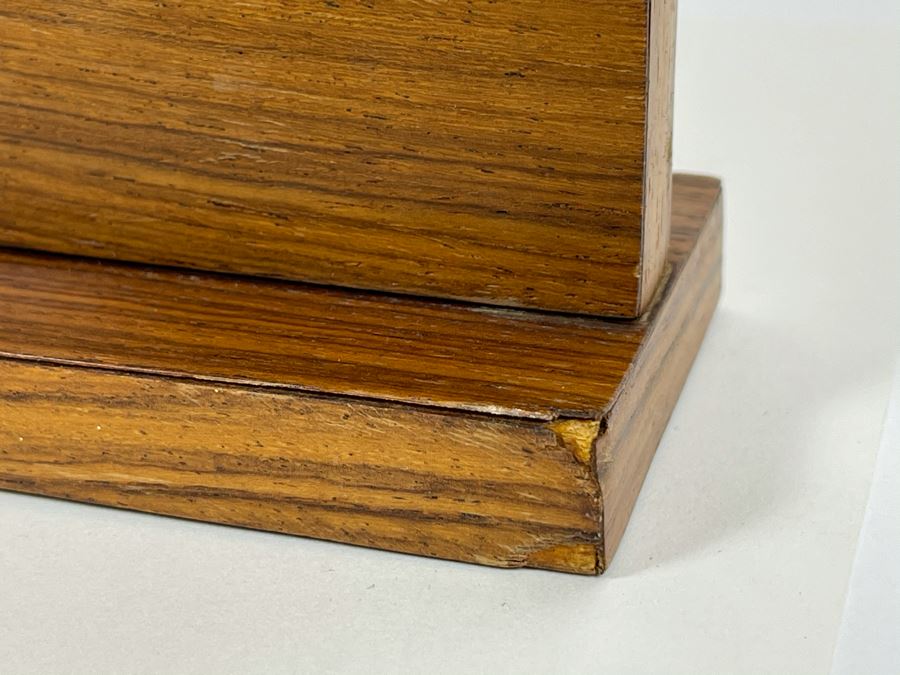 Inlaid Wooden Artisan Clock By Dorothy Ellis 7W X 7.5H [Photo 5]