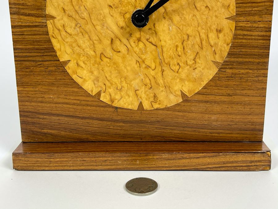 Inlaid Wooden Artisan Clock By Dorothy Ellis 7W X 7.5H [Photo 4]