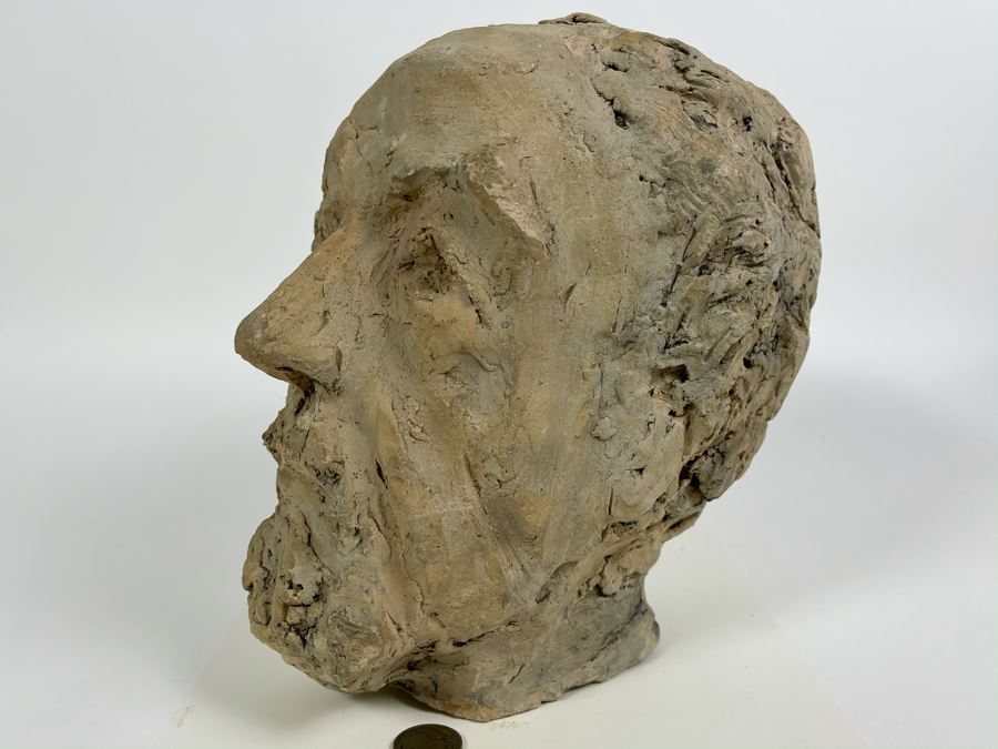 Original Fred Hocks Self-Portrait Clay Sculpture - 7W X 9D X 9H - He's Considered The Dean Of The San Diego Moderns [Photo 14]