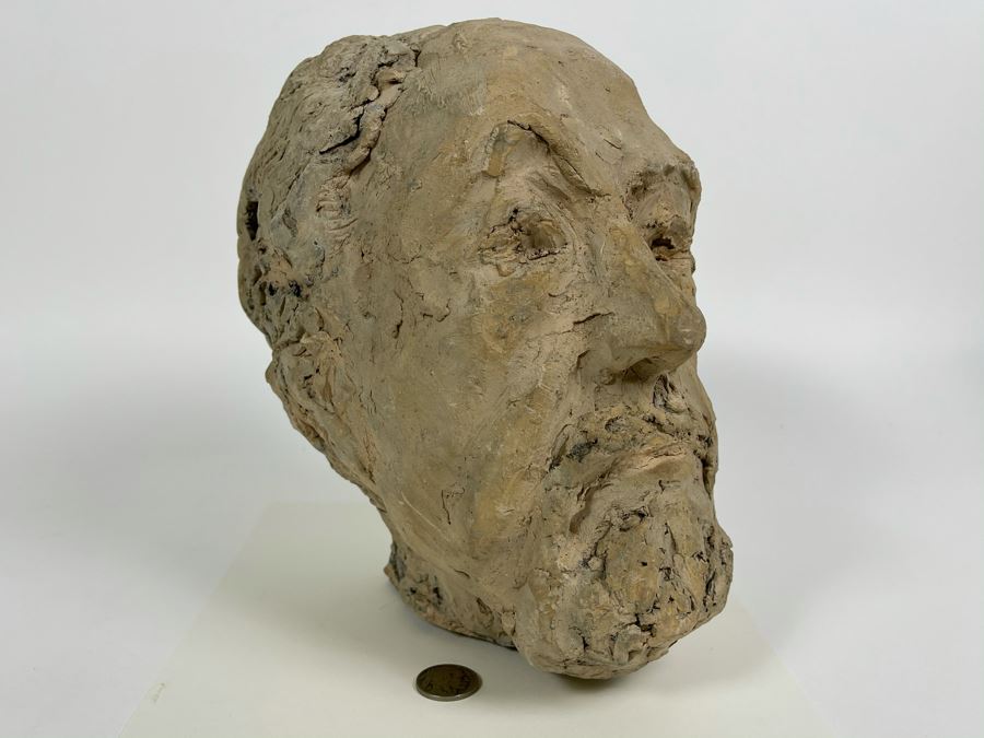 Original Fred Hocks Self-Portrait Clay Sculpture - 7W X 9D X 9H - He's Considered The Dean Of The San Diego Moderns [Photo 4]