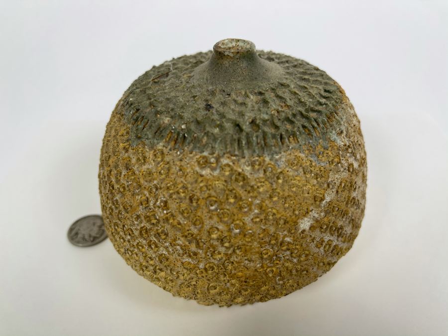Signed Mid-Century Modern Pottery Vase 4.5w X 3.5H [Photo 3]