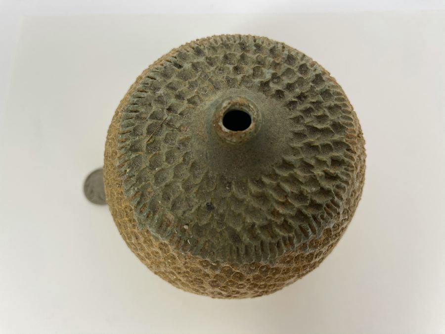 Signed Mid-Century Modern Pottery Vase 4.5w X 3.5H [Photo 2]