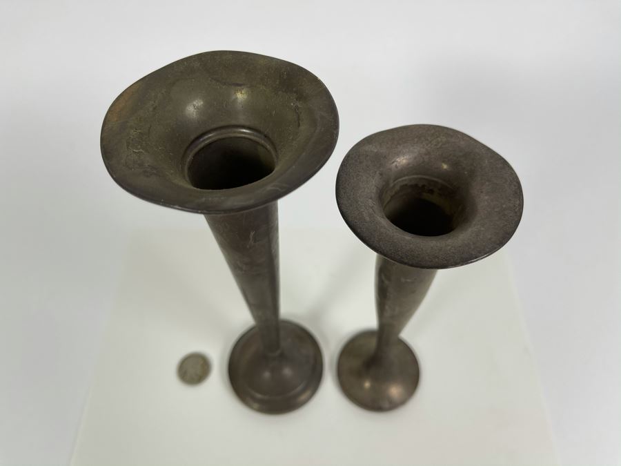 Pair Of Vintage Sterling Silver Vases 7H And 8H [Photo 3]
