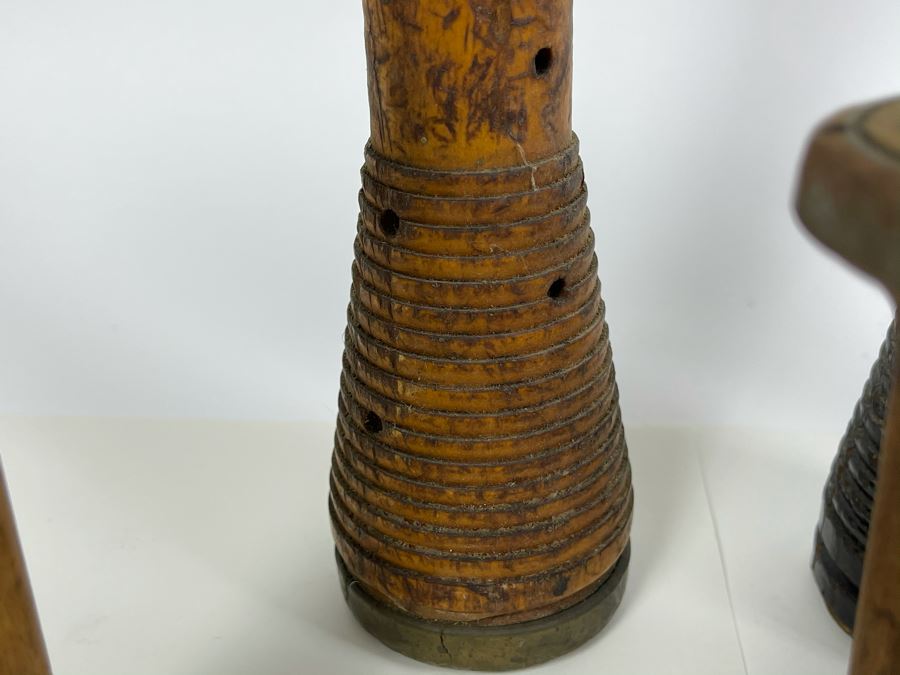 Collection Of Vintage Industrial Wooden Yarn Spools 12H - 5H [Photo 3]